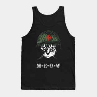 Army Cat Meow Mash Tank Top